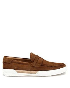 Tods Men's Brown Suede Gomma Penny Loafers