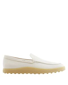Tods Men's White Calf Leather Moccasins
