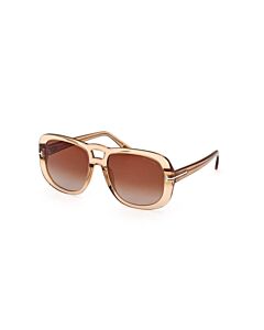Tom Ford Billie 56 mm Transparent Brown Sunglasses