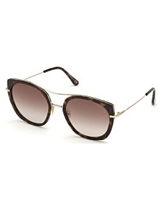 Tom Ford Joey 56 mm Shiny Classic Dark Havana/Shiny Rose Gold Sunglasses