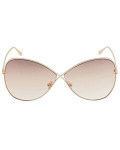 Tom Ford Nickie 66 mm Shiny Rose Gold Sunglasses