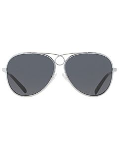Tory Burch 59 mm Shiny Silver Sunglasses