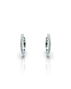 Tresorra 14K White Gold Diamond Hoop Earrings
