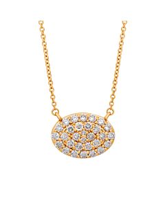 Tresorra 18K Yellow Gold Oval Cluster Diamond Necklace