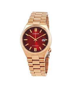 Tsuyosa Stainless Steel Red Dial Watch