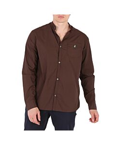 Undercover Brown Patch Detail Ruched Cotton Shirt