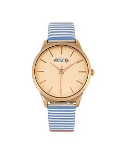 Unisex Aboard Leatherette Rose Gold-tone Dial Watch