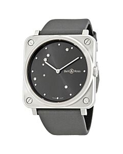 Unisex Aviation Satin (Calfskin) Grey Sunray (Diamond-set) Dial Watch