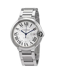 Unisex Ballon Bleu de Cartier Stainless Steel White Dial Watch