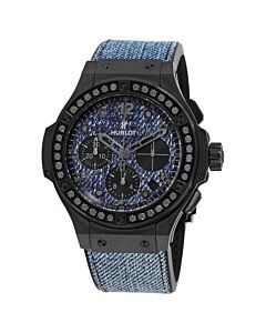 Unisex Big Bang Chronograph Rubber with Blue Jean Denim Top Blue Jean Dial Watch