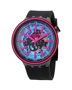 Unisex Big Bold Silicone Blue (Transparent) Dial Watch