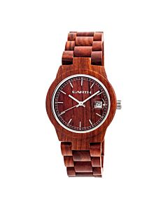 Unisex Biscayne Wood Red Dial