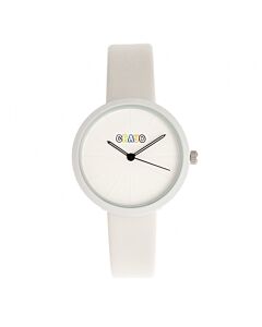 Unisex Blade Leatherette White Dial Watch