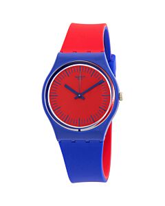 Unisex Blue Loop Silicone Red Dial Watch