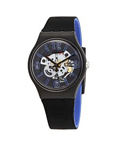 Unisex Blueboost Silicone Black Transparent (Skeleton) Dial Watch