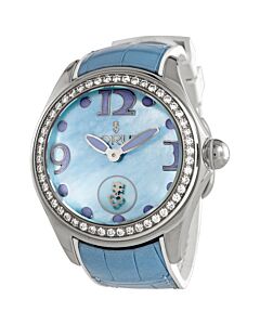 Unisex Bubble (Alligator) Leather Blue Dial Watch