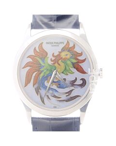 Unisex CALATRAVA Alligator White Dial Watch