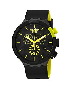 Unisex Checkpoint Blue Chronograph Silicone Black-Yellow Dial Watch