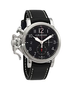 Unisex Chornofigher Vintage Chronograph Leather Black Dial Watch