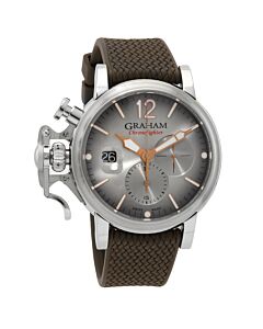 Unisex Chronofighter Grand Vintage Chronograph Rubber Silver-tone Dial Watch
