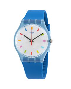 Unisex Color Square Silicone White Dial Watch