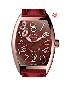 Unisex Crazy Hours Alligator Red Dial Watch