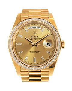 Unisex Day-Date 18kt Yellow Gold Rolex President Champagne Dial Watch