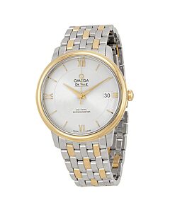 Men's De Ville Prestige Stainless Steel and 18kt Yellow Gold Silver Dial