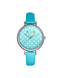 Unisex Dot Leather Blue Dial Watch