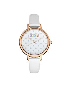 Unisex Dot Leather White Dial Watch