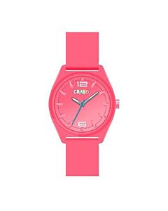 Unisex Dynamic Leatherette Pink Dial