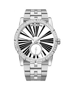 Unisex Excalibur Stainless Steel Silver-tone Dial Watch