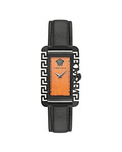Unisex Flair Gent Leather Orange Dial Watch
