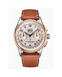 Unisex HERITAGE BICOMPAX ANNUAL Chronograph Leather Champagne Dial Watch