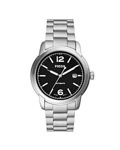 Unisex Heritage Stainless Steel Black Dial Watch