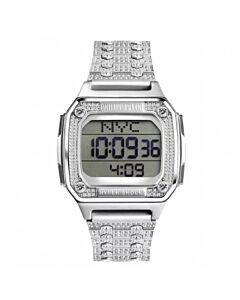 Unisex Hyper Shock Stainless Steel Set with Crystals Digital Dial Watch