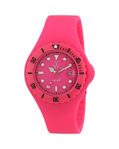 Unisex Jelly Silicone Pink Dial Watch