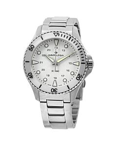 Unisex Khaki Navy Scuba Stainless Steel White Dial Watch