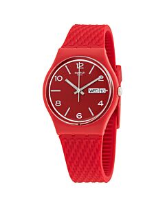 Unisex Lazered Silicone Red Dial Watch