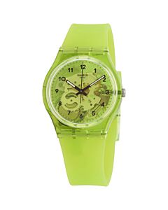 Unisex Lemon Flavour Silicone Green Transparent Dial Watch