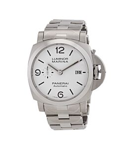 Unisex Luminor Stainless Steel White Dial Watch