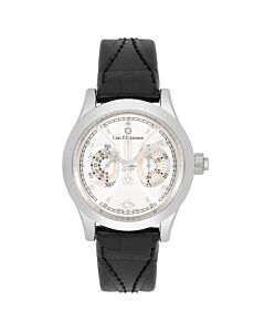 Unisex Manero Chronograph Leather White Dial Watch