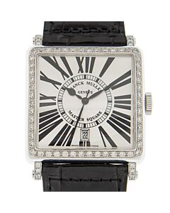 Unisex Master Square Leather White Dial Watch