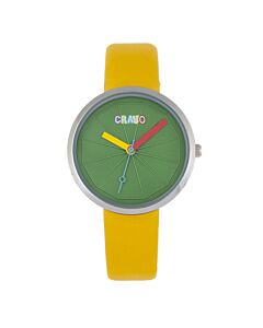 Unisex Metric Leatherette Green Dial Watch
