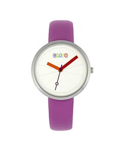 Unisex Metric Leatherette White Dial Watch
