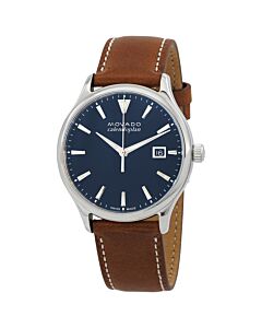 Men's Heritage Leather Blue Dial Watch