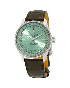 Unisex Navitimer Leather Green Dial Watch