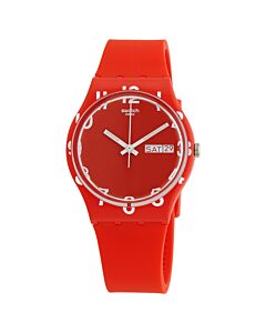 Unisex Over Red Silicone Red Dial Watch