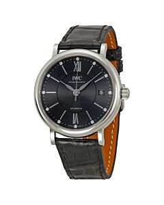 Unisex-Portofino-Alligator-Leather-Grey-Dial-Watch