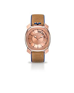Unisex Quartz Frame One Leather Rose Gold-tone Dial Watch